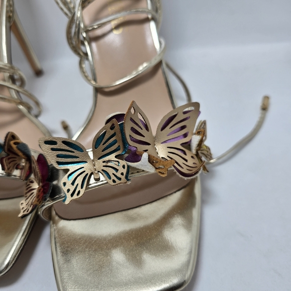 DREAM PAIRS Gold Butterfly Lace Up Strap Stilleto High Heels Sandal - Picture 13 of 16